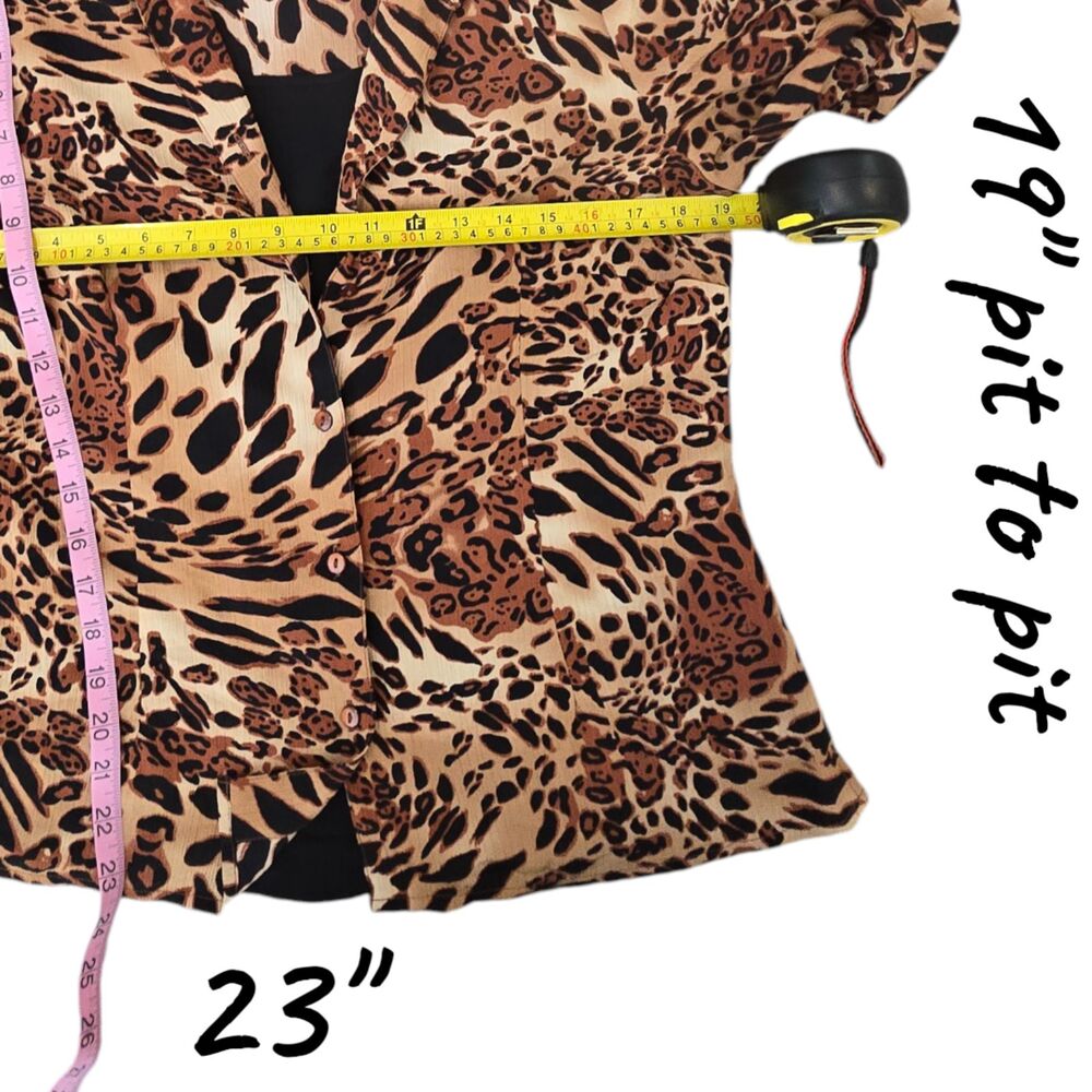 Notation Animal Print Jacket Leopard Tiger Button… - image 4
